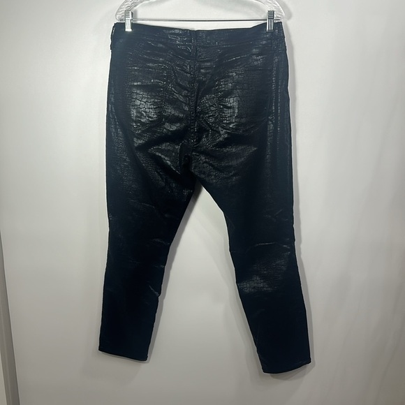 Frame Le High Skinny noir croc black pants size 33 - Picture 8 of 10
